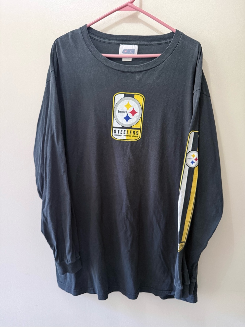Vintage Y2K Pittsburgh Steelers Football NFL CSA Sleeve Hit Black Gold XL USA